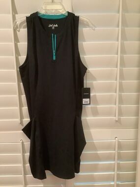 Bad Birdie Dress Sleeveless Dress with Teal Trim